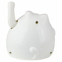 Roundish lucky cat - Maneki Neko - Waving cat - 8 cm - white