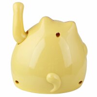 Glückskatze - Maneki-neko - rundliche Winkekatze 8 cm - beige