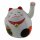 Glückskatze - Maneki-neko - rundliche Winkekatze 11 cm - weiß