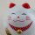 Glückskatze - Maneki-neko - rundliche Winkekatze 11 cm - weiß