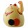 Roundish lucky cat - Maneki Neko - Waving cat - 11 cm - beige