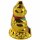 Lucky cat - Maneki Neko - Waving cat - solar - round socket - 8 cm - gold