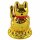 Lucky cat - Maneki Neko - Waving cat - solar - round socket - 8 cm - gold