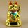 Lucky cat - Maneki Neko - Waving cat - solar - round socket - 8 cm - gold