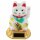 Lucky cat - Maneki Neko - Waving cat - solar - round socket - 8 cm - white