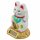 Glückskatze - Maneki-neko - Winkekatze Solar - runder Sockel - 8 cm - weiß