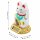 Glückskatze - Maneki-neko - Winkekatze Solar - runder Sockel - 8 cm - weiß