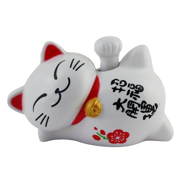 Lucky cat - Maneki Neko - Waving cat lying solar - white, 15,95 €