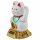 Glückskatze - Maneki-neko - Winkekatze Solar - runder Sockel - 15 cm - weiß