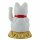 Glückskatze - Maneki-neko - Winkekatze Solar - runder Sockel - 18 cm - weiß