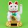 Glückskatze - Maneki-neko - Winkekatze Solar - runder Sockel - 18 cm - weiß