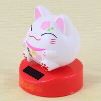 Solar Wobble Figure - Thick Smirking Cat - white