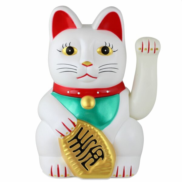 Lucky cat - Maneki Neko - Waving cat - 25 cm - white