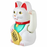 Lucky cat - Maneki Neko - Waving cat - 25 cm - white
