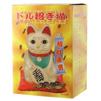 Glückskatze - Maneki-neko - Winkekatze - 25 cm - weiß