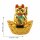 Glückskatze - Maneki-neko - Winkekatze Solar - ovaler Sockel - 10 cm - gold