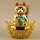 Glückskatze - Maneki-neko - Winkekatze Solar - ovaler Sockel - 10 cm - gold