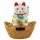 Lucky cat - Maneki Neko - Waving cat - solar - oval socket - 10 cm - white