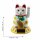 Glückskatze - Maneki-neko - Winkekatze Solar - runder Sockel - 10,5 cm - weiß