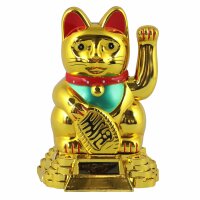 Glückskatze - Maneki-neko - Winkekatze Solar -...