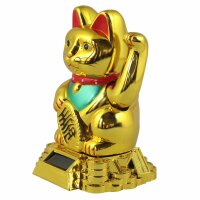 Lucky cat - Maneki Neko - Waving cat - solar - round...