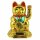 Lucky cat - Maneki Neko - Waving cat - solar - round socket - 15 cm - gold