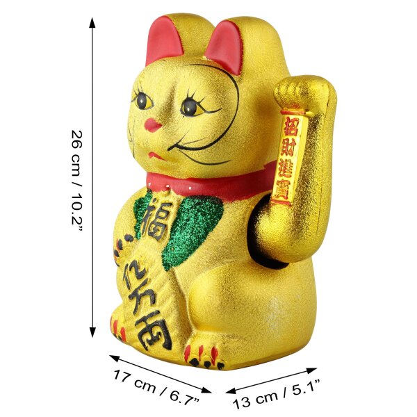 Lucky cat made of ceramic - Maneki Neko - Waving cat - 26 cm