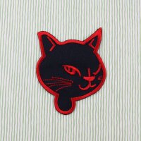 Aufnäher - Katzenkopf - schwarz-rot - Patch