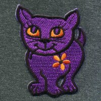 Patch - Cat with flower - purple