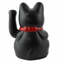 Lucky cat - Maneki Neko - Waving cat - 13 cm - black
