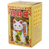 Glückskatze - Maneki-neko - Winkekatze - 13 cm - schwarz