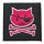 Aufnäher - Piratenkatze - schwarz-pink - Patch