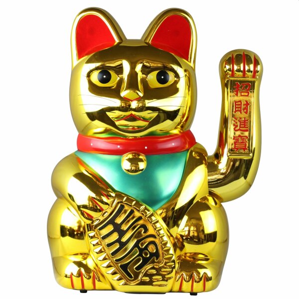 Glückskatze - Maneki-neko - Winkekatze - 45 cm - gold