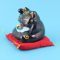 Keramik Spardose - Kleine Glückskatze - schwarz - Sparkatze