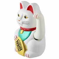 Lucky cat - Maneki Neko - Waving cat - 18 cm - white