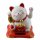 Lucky cat on pedestal - Maneki Neko - Waving cat - 10,5cm - white