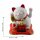 Lucky cat on pedestal - Maneki Neko - Waving cat - 10,5cm - white