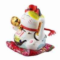 Lucky cat - Porcelain 26 cm white - High quality Maneki...