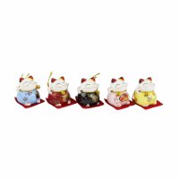 Ceramic Kittens - Little Lucky Cats - White - Set of 5 - 1