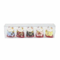 Ceramic Kittens - Little Lucky Cats - White - Set of 5 - 1