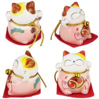 Ceramic Kittens - Little Lucky Cats - White - Set of 5 - 1