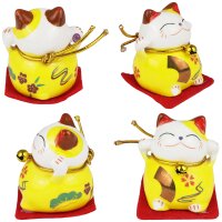 Ceramic Kittens - Little Lucky Cats - White - Set of 5 - 1