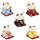 Ceramic Kittens - Little Lucky Cats - White - Set of 5 - 1