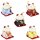 Ceramic Kittens - Little Lucky Cats - White - Set of 5 - 1
